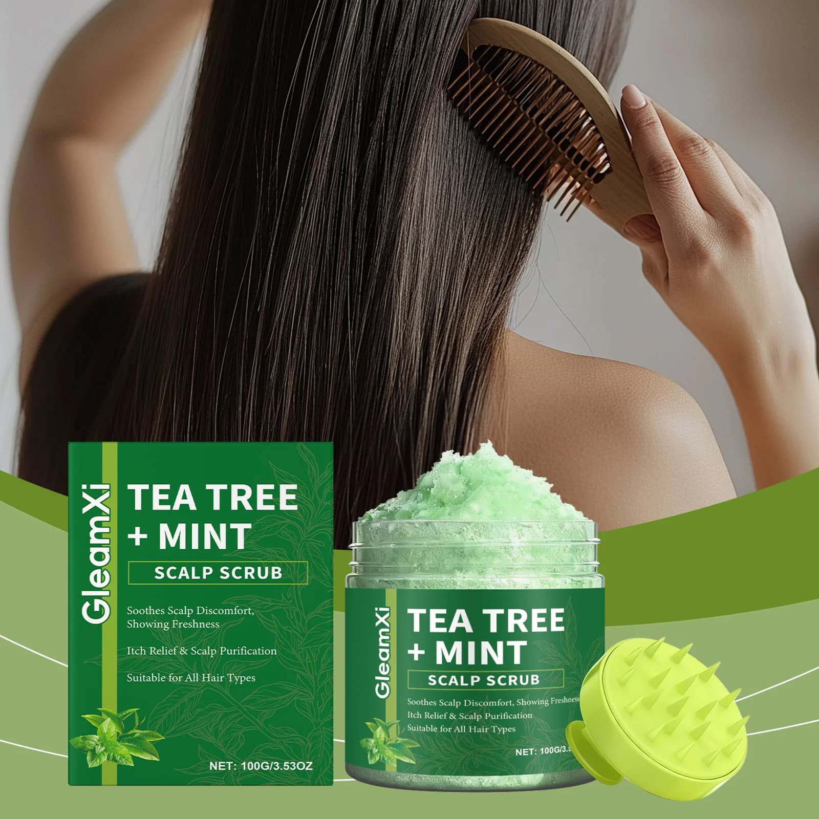 Shampooing Nettoyant en Profondeur au Théier pour le Cuir Chevelu, Anti-Pelliculaire, Contrôle du Sébum, Rafraîchissant, Anti-Casse, Apaisant et Nourrissant, pour des Cheveux Volumineux