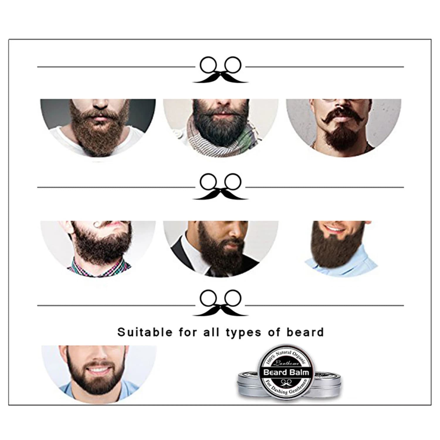 Baume à barbe pour hommes, 30g, huile revitalisante, améliore la douceur de la barbe, gestion de la croissance des cheveux, cire à barbe, soins de beauté
