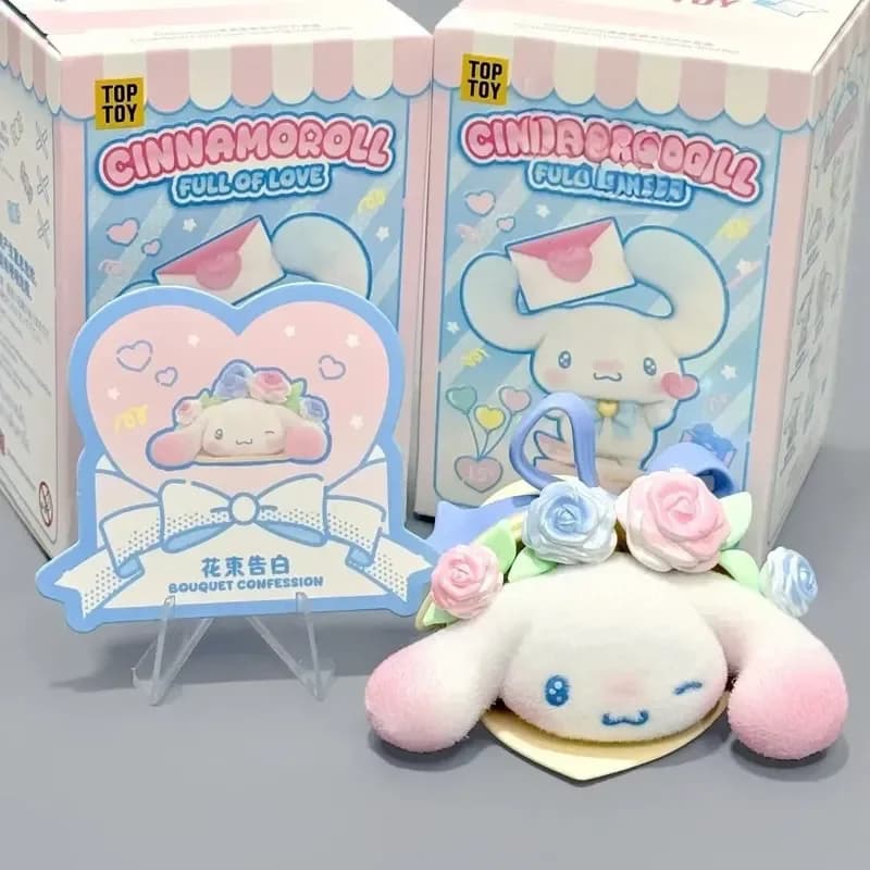 Nouvelle figurine floquée Cinnamoroll Blind Box Full Of Love Series, ornement de bureau, jouet de collection tendance, cadeau d'anniversaire