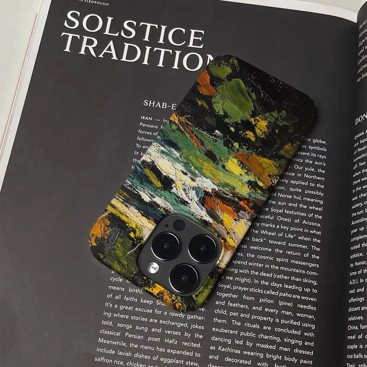 Coque de téléphone en acrylique motif peinture à l'huile Montagne et Rivière pour IPHONE 17 Air 16E 15 PROMAX 14 Plus 13 12 MINI 11 PRO 16Plus