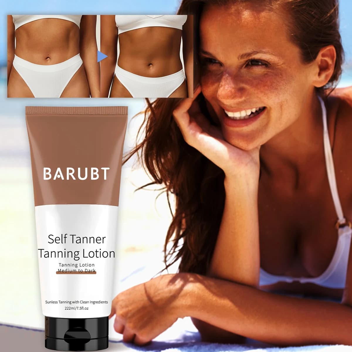 Lotion bronzante sans soleil - Du moyen au foncé