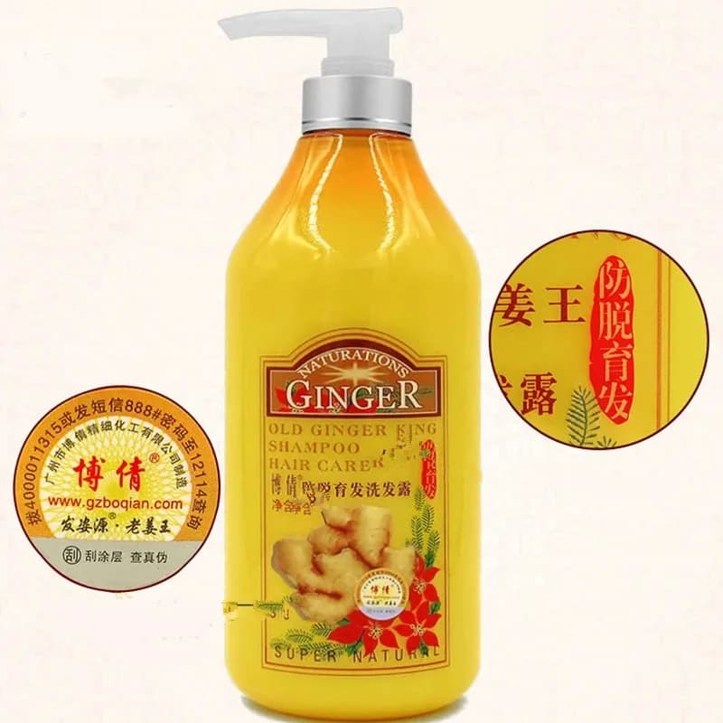 Shampooing capillaire au jus de gingembre ancien 1000ML, traitement professionnel du cuir chevelu, contrôle du sébum, croissance des cheveux, densifiant, anti-chute