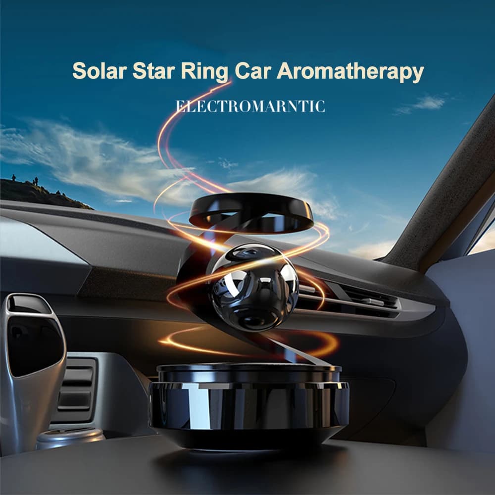 Diffuseur de parfum solaire KEBIDUMEI pour voiture, désodorisant rotatif à lévitation, parfum interstellaire, accessoires intérieurs de voiture