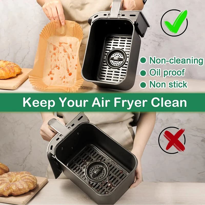 Papier parchemin pour friteuse à air, papier de cuisson compatible avec Moulinex EZ 901820   5,2/3,1 L, Série 3000,Cecotec 5,5/3,5L