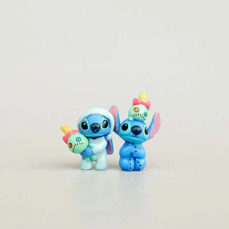 Figurines de dessin animé Lilo & Stitch, 6 pièces/12 pièces, collection de mini-modèles mignons, décoration de bureau ou de gâteau d'anniversaire, jouets pour enfants, cadeaux