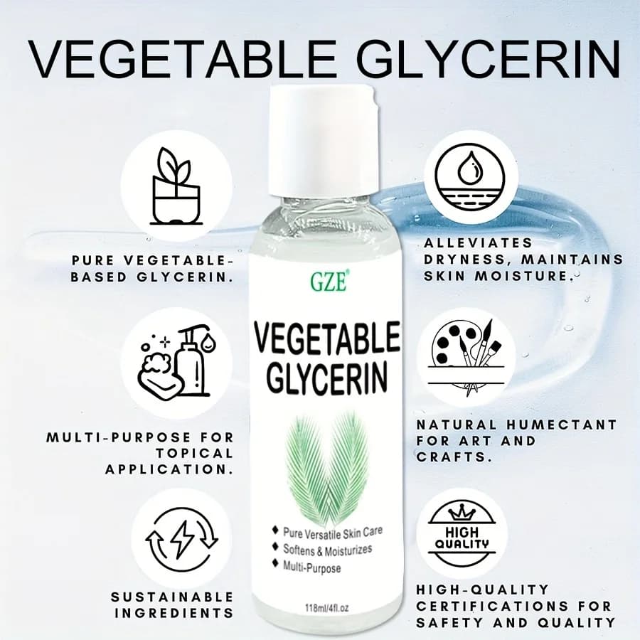 Glycérine végétale, 100 % pure, soin polyvalent pour la peau, adoucissant et hydratant, soins pour la peau multi-usages et polyvalents
