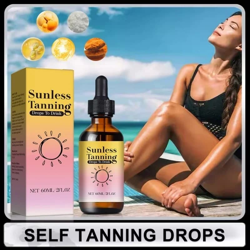 Healthy Glow Drops 60 ml - Formule de bronzage naturelle avec bêta-carotène et vitamines. Améliore le teint et le bien-être cutané.