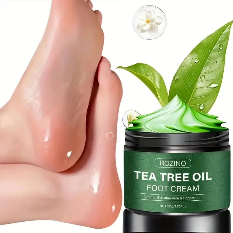 Crème pour les pieds à l'huile d'arbre à thé, hydratation intense, réparation des talons secs et craquelés, des callosités, adoucit les peaux mortes, soin des pieds
