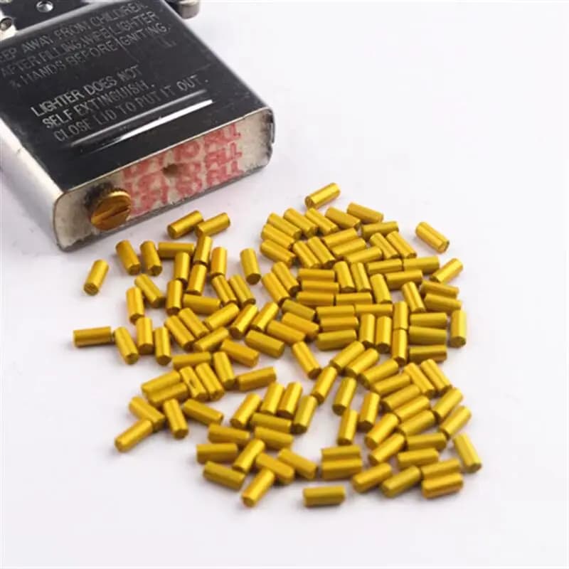 50 pièces/bouteille général 24k or (2.3mm de diamètre de silex) huile essence briquet pierre de silex souple 5A Silicone pierre de silex accessoires