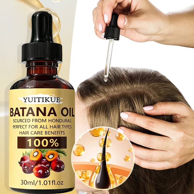 Huile capillaire YUITIKUE 100% pure d'huile de Batana du Honduras, soin nourrissant pour tous types de cheveux, 30ml
