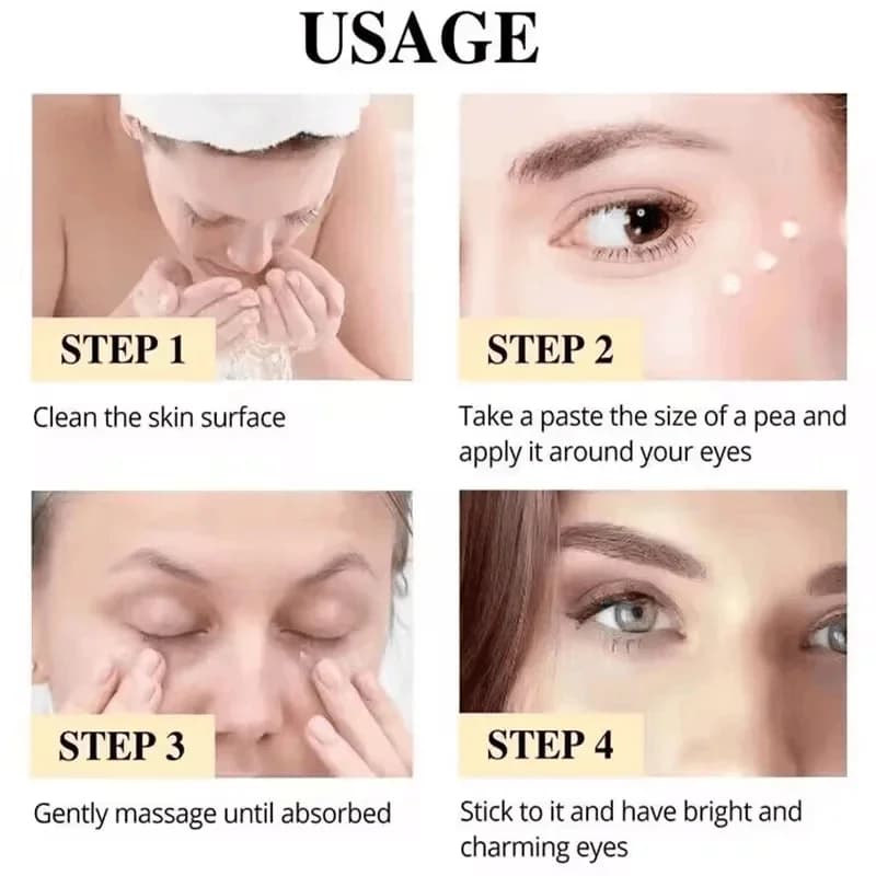 Les sacs pour les yeux crème élimine instantané les cernes resserre les yeux Lifting raffermissant et éliminant les poches pour les yeux créent vos yeux plus animés