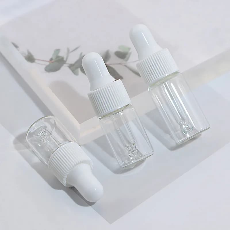 Petit flacon compte-gouttes Transparent de 1ml, 2ml, 3ml, huile essentielle, Essence, échantillon, verre divisé, récipient vide de 4ml, 5ml