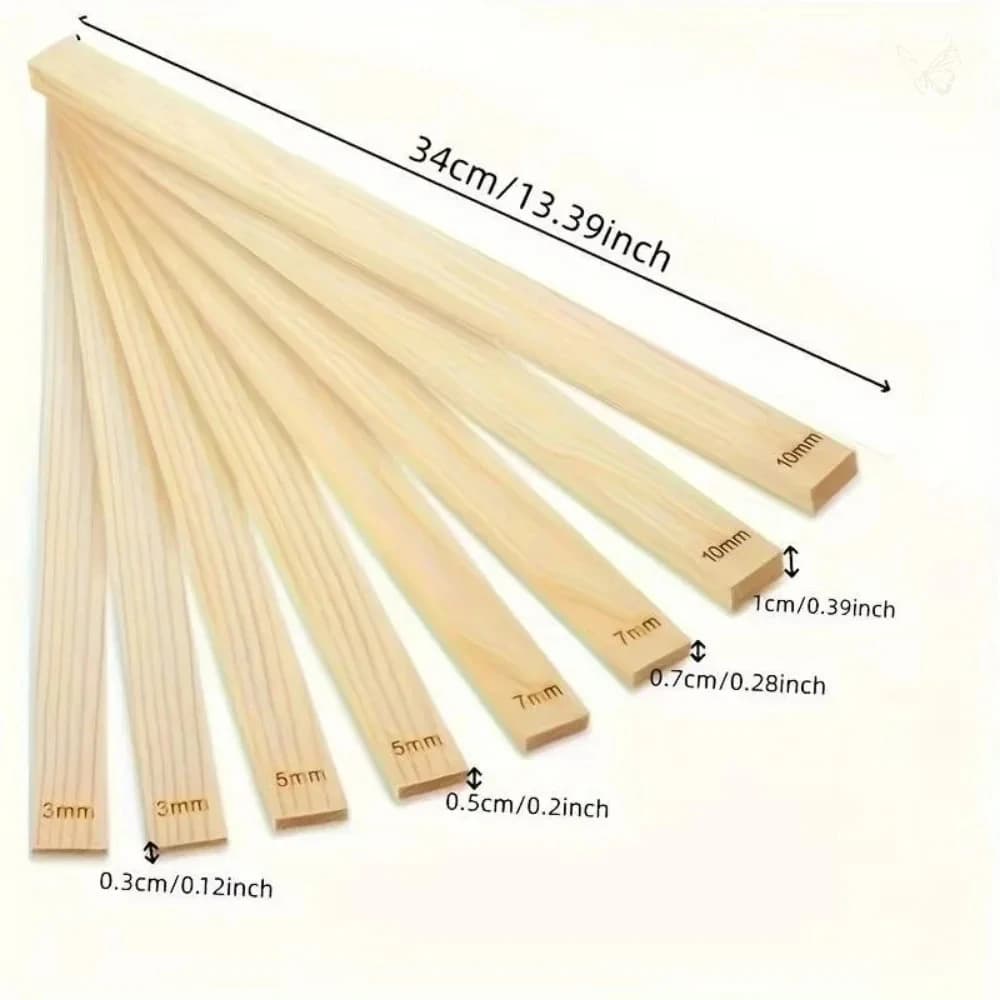 Ensemble de 8 guides de roulement en bois pour rouleaux à pâte, épaisseurs 3mm/5mm/7mm/10mm, rails lisses beige clair pour rouleaux à argile