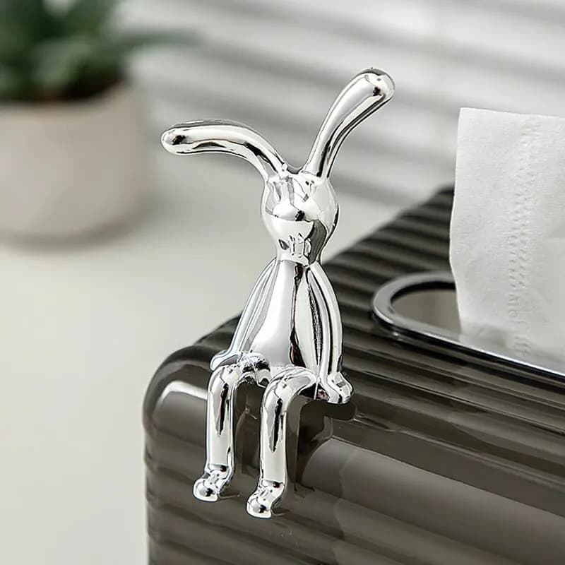 Double Statue de lapin à longues oreilles