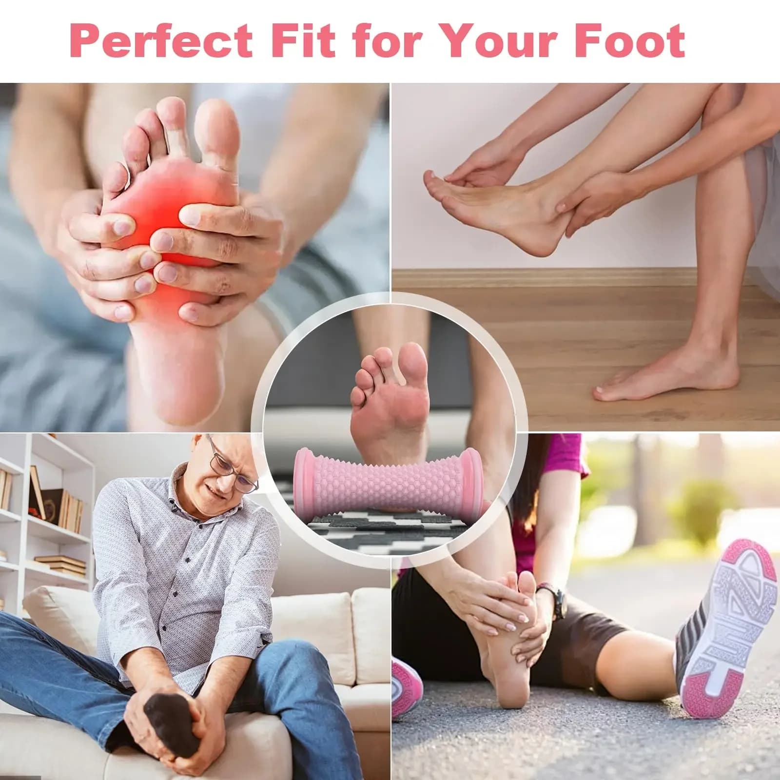 Rouleau de massage des pieds, rouleau de yoga, rouleau de fitness, rouleau de massage musculaire, rouleau de gym, rouleau de relaxation musculaire manuel, pour fascia plantaire