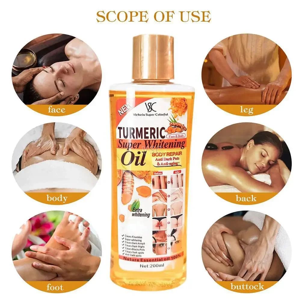 Huile essentielle de curcuma huile de Massage du visage corps diffuseur hydratant aromathérapie éclaircissante lissante corps visage soins de la peau 200m