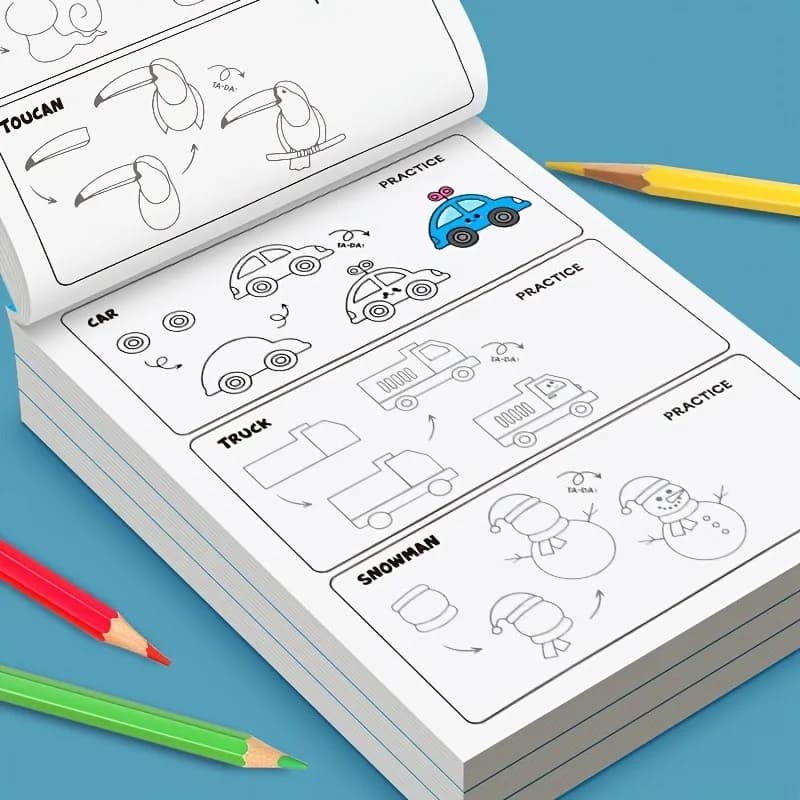 1 livre avec 32 pages sur la façon de dessiner étape par étape, un cours d'art facile à apprendre, un guide d'apprentissage et d'écriture éducative, un guide simple pour les artistes et les amateurs d