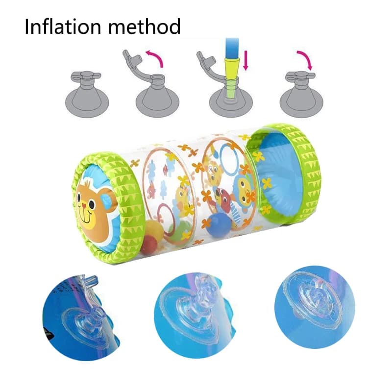 Jouets gonflables Montessori pour bébés, rouleaux d'éveil pour le temps sur le ventre, rouleaux d'exercice pour nourrissons et tout-petits de 0 à 6 à 12 mois
