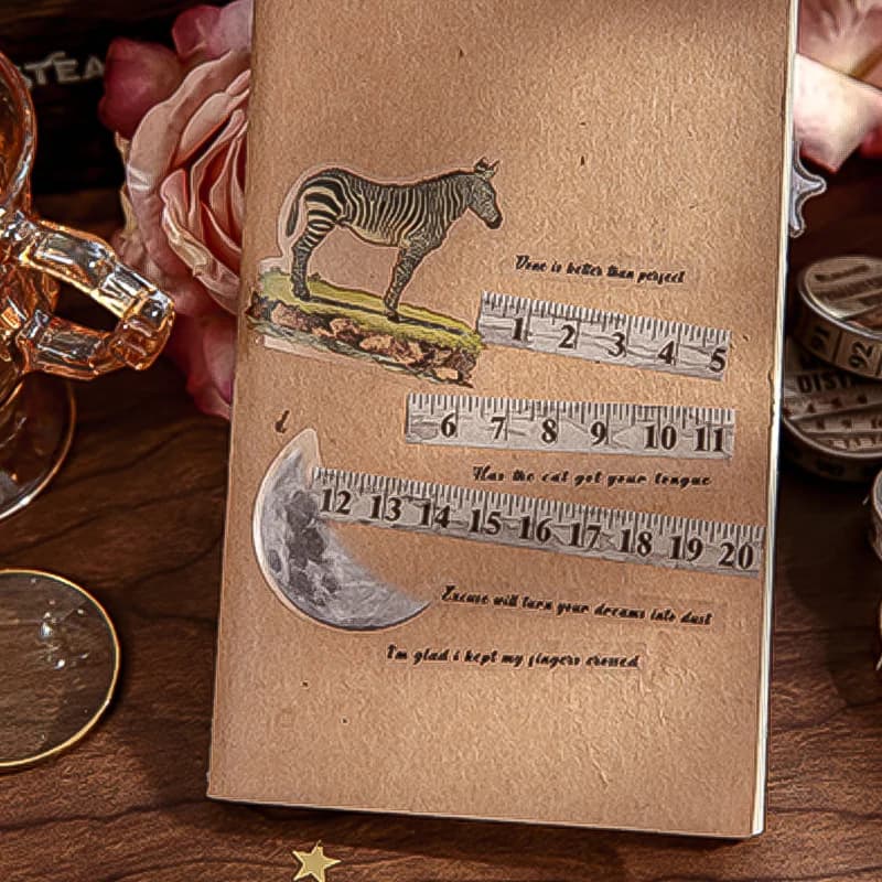 Mr. Paper – ruban Washi à règle classique, 4 rouleaux, thème Vintage avec impression à l'huile spéciale, décor de Journal auto-adhésif, matériel de bricolage