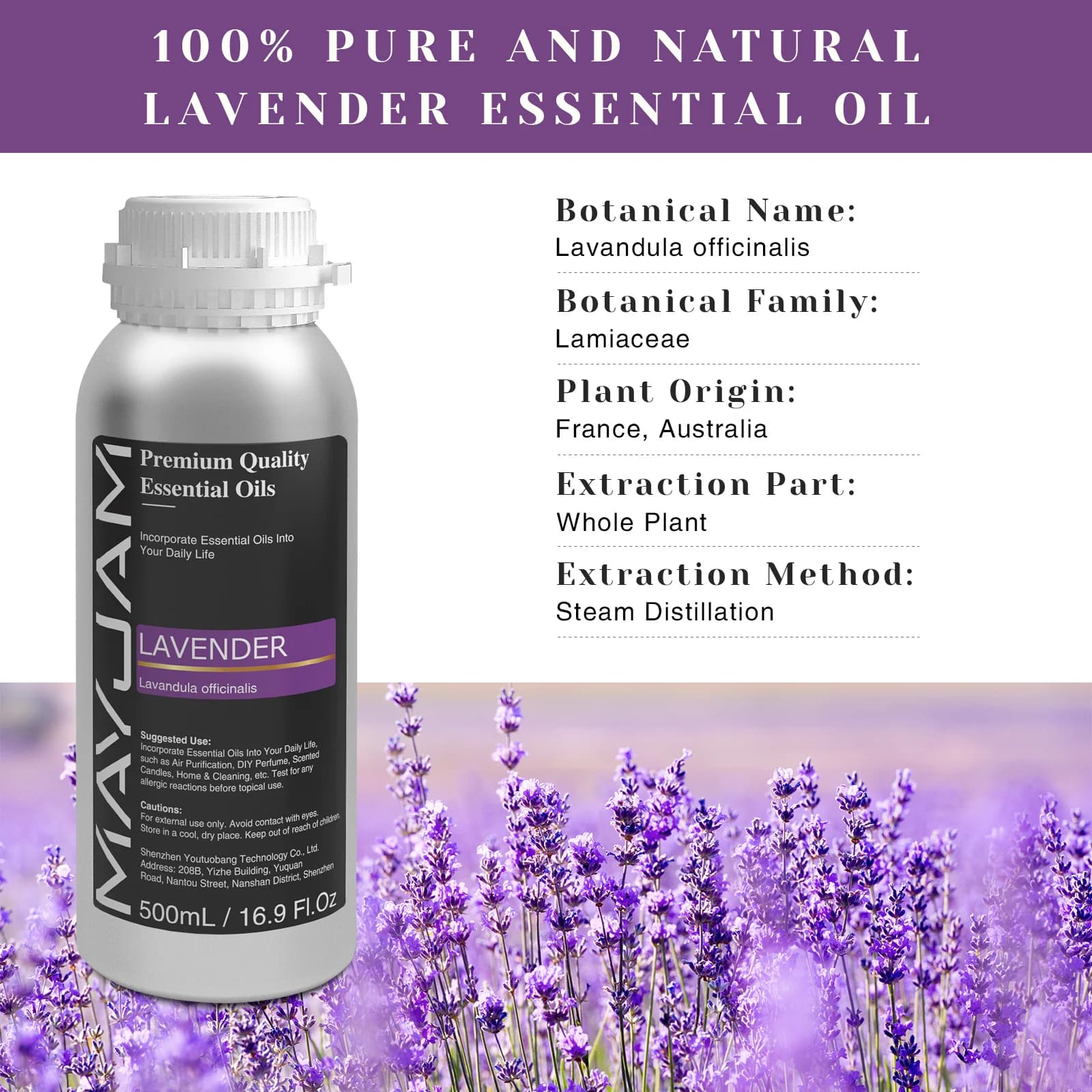 MAYJAM – huile essentielle aromatique 500ML, lavande, jasmin, Eucalyptus, vanille, menthe poivrée, bois de santal, nouvelle coll