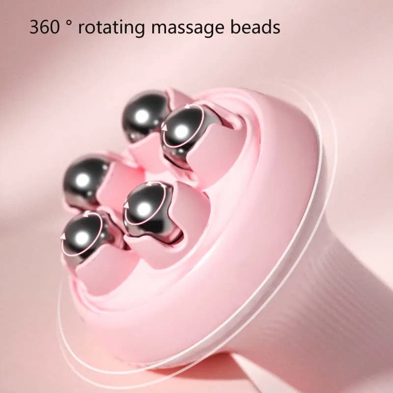 Masseur corporel complet rotatif à 360° pour affiner le visage, rouleau de massage portable à billes en acier magnétiques
