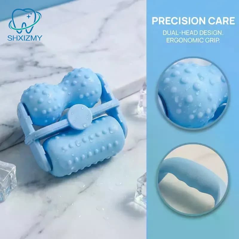 Rouleau de glace pour le visage, double rouleau, massage facial rafraîchissant pour les yeux, soulage la fatigue, la douleur, les rougeurs, raffermit la peau, lifting du visage, réduit les gonflements