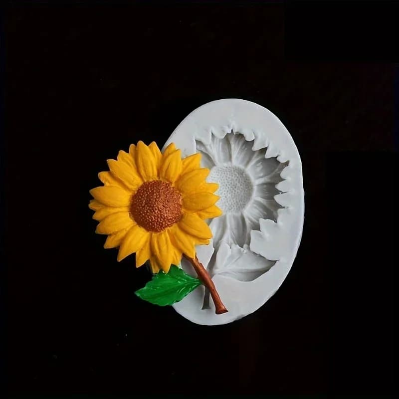 Moule à Fondant de gâteau de tournesol, moule en Silicone de fleur de soleil pour bricolage, moule de pâte de gomme artisanale de sucre de bonbons au chocolat