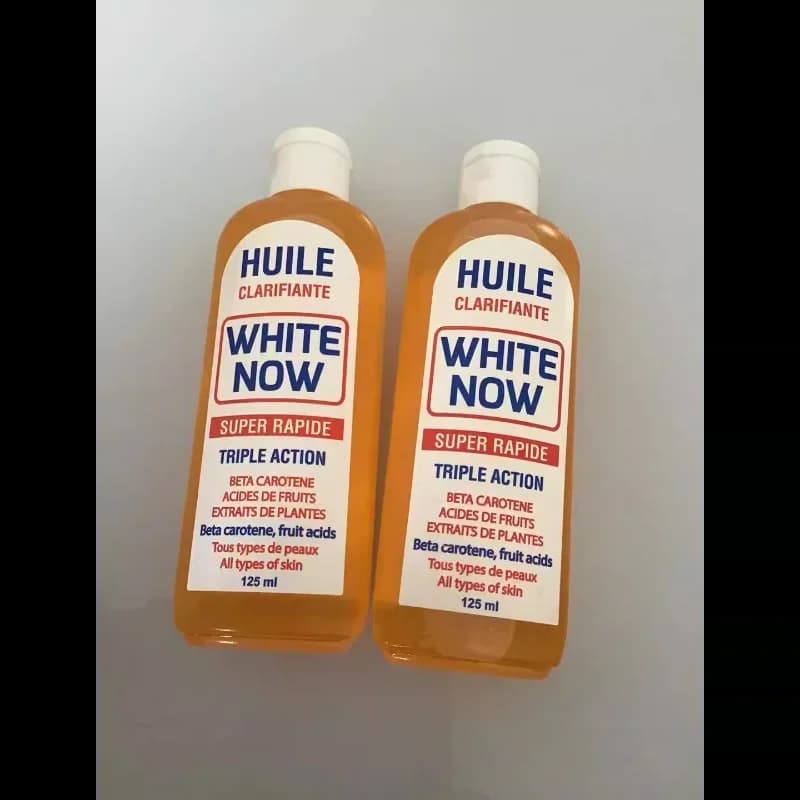 Sérum Huile Clarifiante blanc, 125ml, maintenant, blanchissant, éclaircit le teint, améliore la peau jaunâtre terne