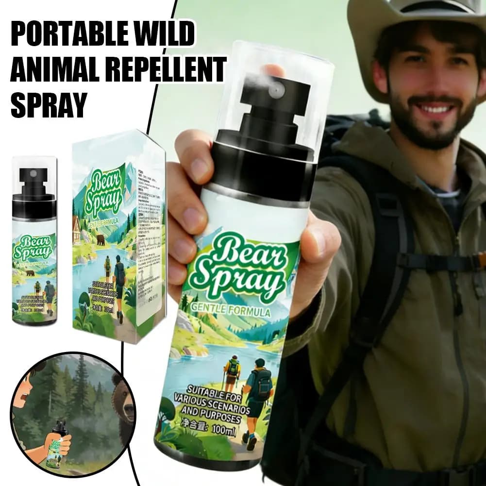 Spray Répulsif Portable Anti-Ours pour Extérieur, Dissuasion Animale, Protection Camping Randonnée, Huile Essentielle de Poivre, Répulsif pour Chiens, Outil de Sécurité