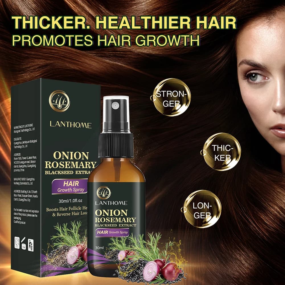 Huile Essentielle pour la Croissance Rapide des Cheveux, Huile Essentielle pour Soins des Cheveux à l'Oignon et au Romarin, Produit Efficace Contre la Chute des Cheveux, Régénération Capillaire