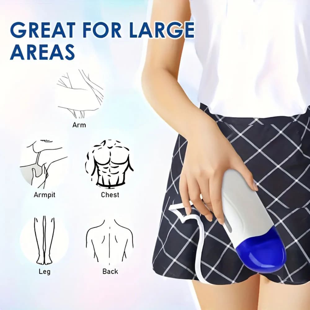 Kit de cire à rouler pour femmes et hommes, avec sensibilité, comprend 1 cartouche de cire, 50 bandes de cire, 5 lingettes, utilisation en tension 110V