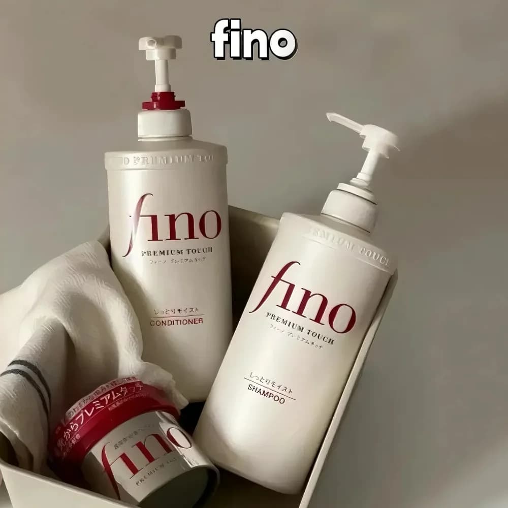 Shampooing/après-shampooing/masque capillaire Premium Touch Fino, réparation des cheveux abîmés, contrôle du sébum, lissage des cheveux crépus pour des mèches soyeuses et volumineuses