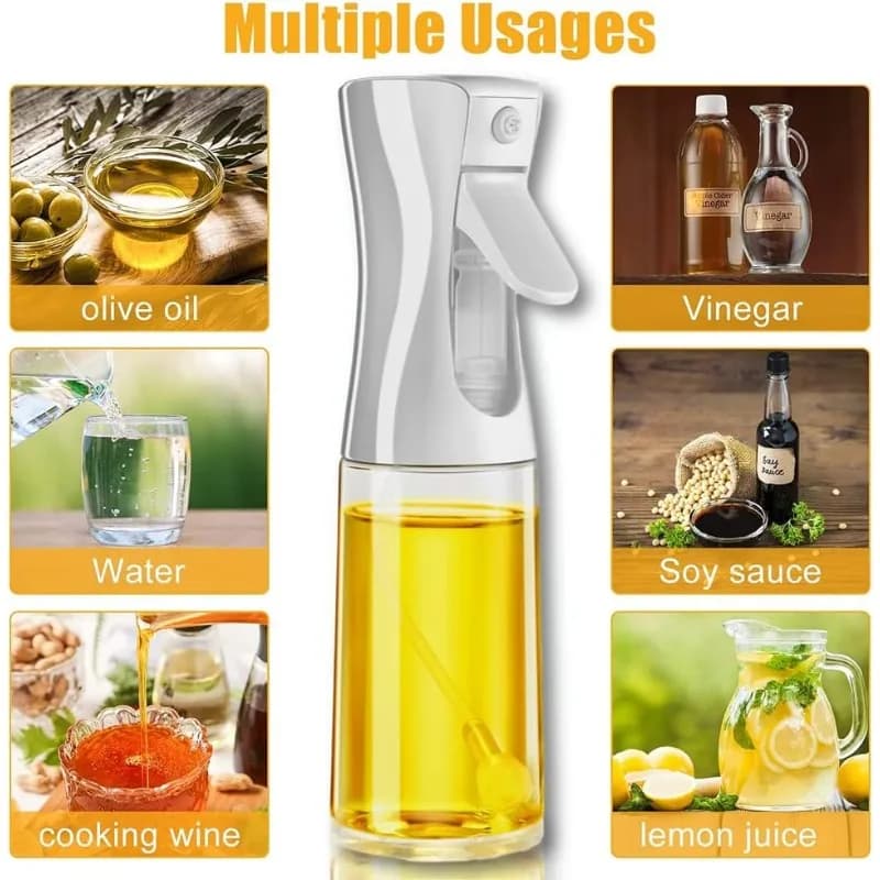 Pulvérisateur d'huile, flacon pulvérisateur d'huile d'olive de 200ml/300ml pour friteuse à air de cuisine, distributeur d'huile, pulvérisateur d'huile, vaporisateur de cuisine pour huile, vinaigre