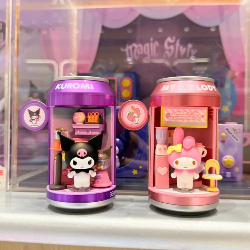Figurine de collection authentique Sanrio Cinnamoroll Blind Box Série Canette de Soda
