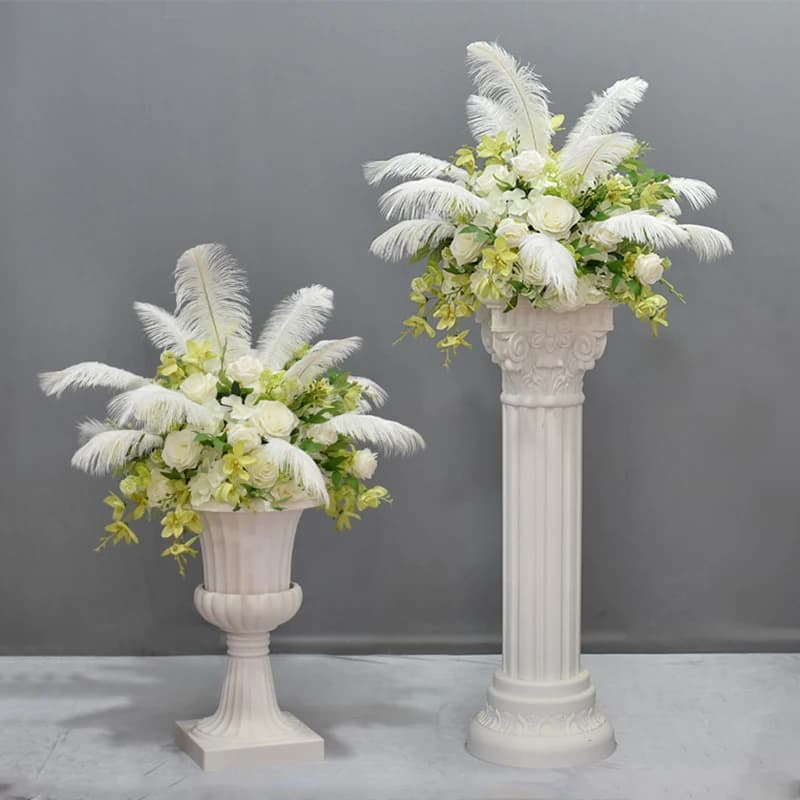 Colonnes romaines rondes, pilier vertical, Arches, Pots de fleurs, route européenne, scène de fête de mariage, Pots de fleurs en plastique, décorations