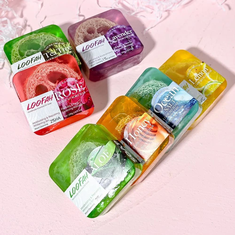 Savon aux huiles essentielles de Rose luffa, savon pour femmes au parfum Floral, savon fait main pour nettoyage et bain en profondeur