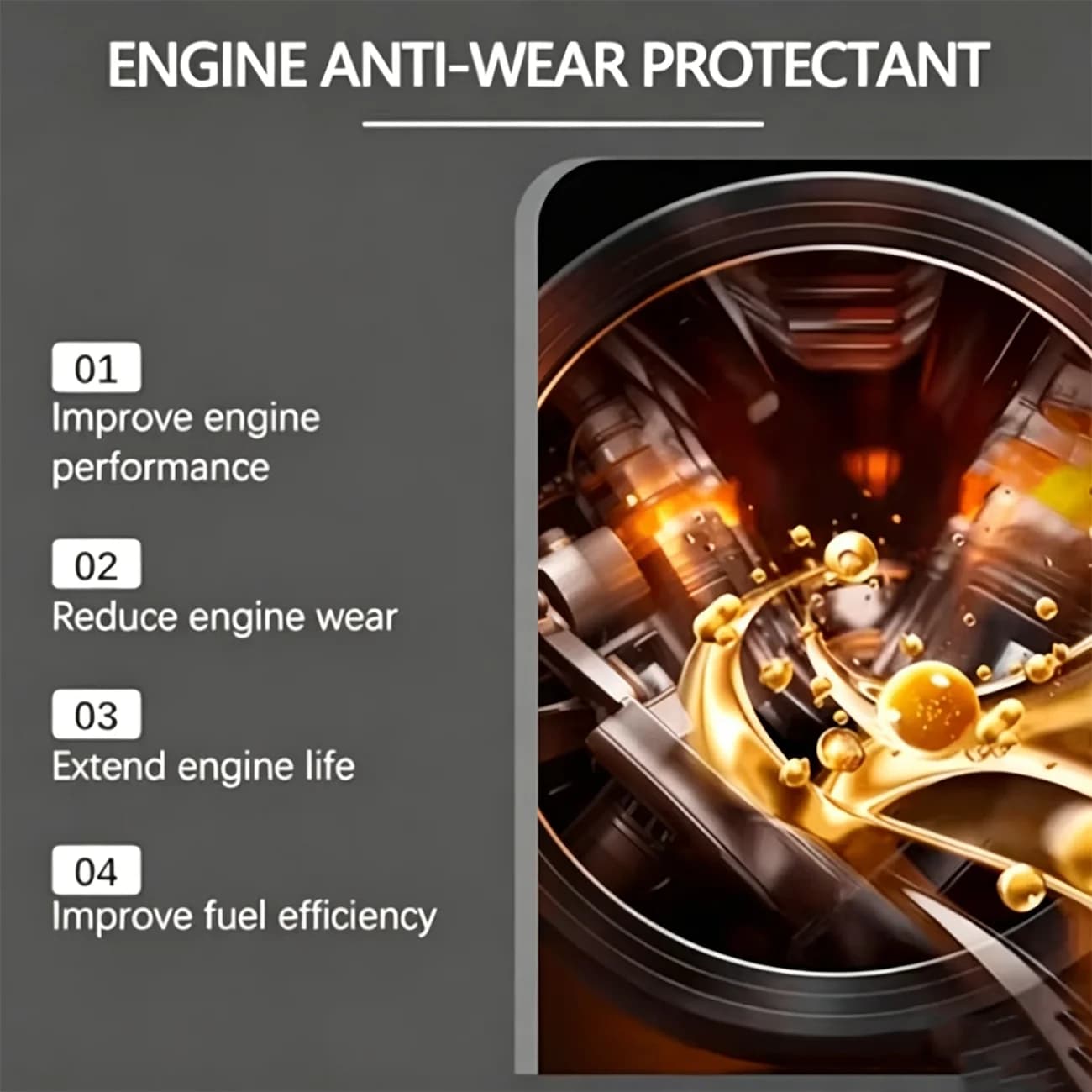 Farienne 50ml Additif Huile Moteur Haute Efficacité Protection Anti-Usure Réduction de Friction Amélioration de l'Économie de Carburant pour la Durée de Vie du Véhicule