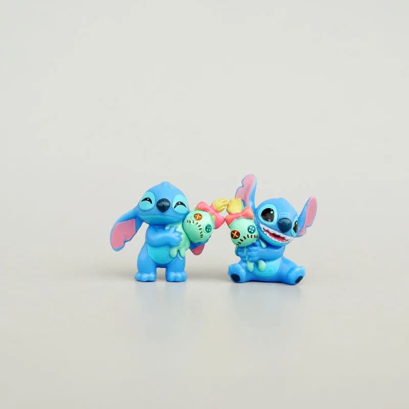 Figurines de dessin animé Lilo & Stitch, 6 pièces/12 pièces, collection de mini-modèles mignons, décoration de bureau ou de gâteau d'anniversaire, jouets pour enfants, cadeaux