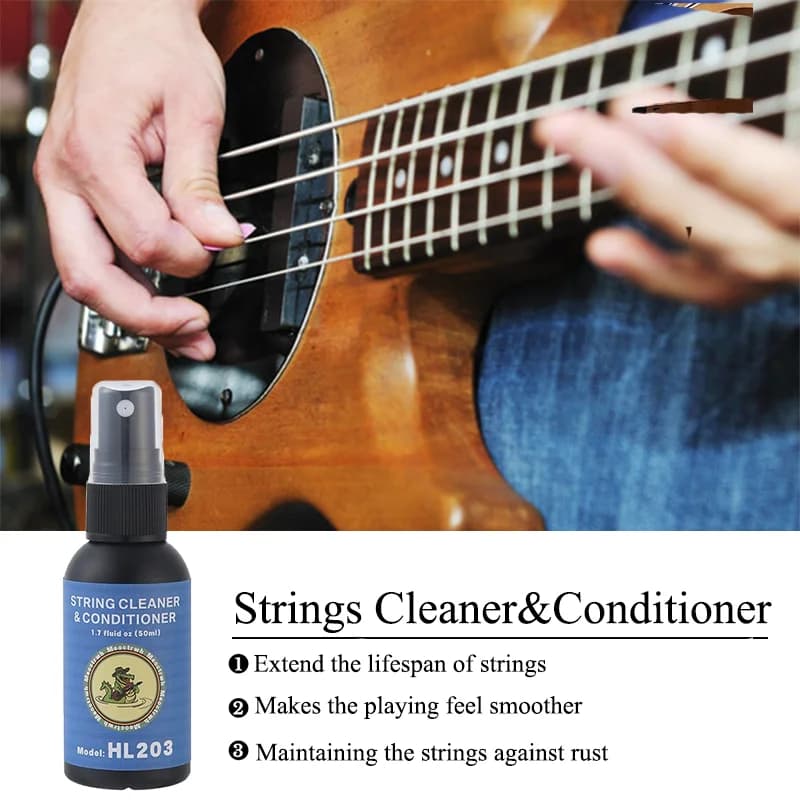 Kit de nettoyage de guitare tout en un, manche, vernis à l'huile de citron, nettoyeur de cordes de guitare pour le nettoyage et l'entretien de la guitare