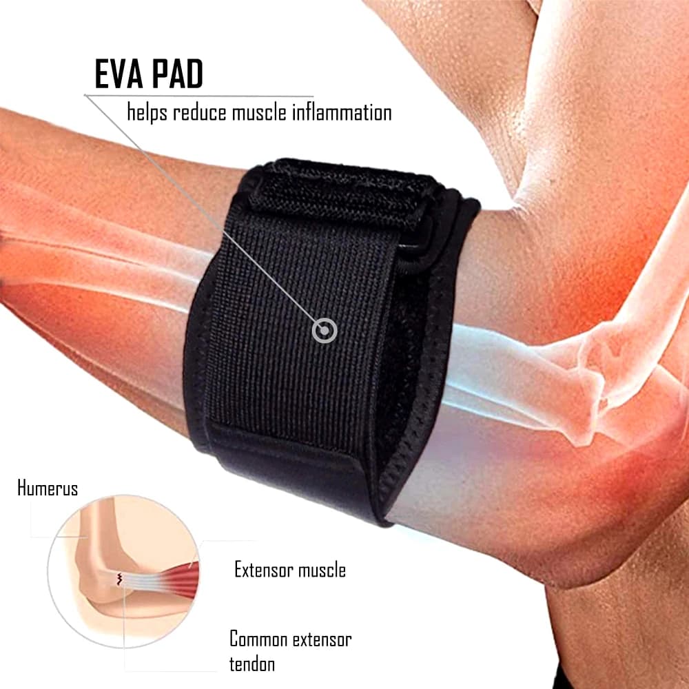 1 pièces attelles de coude de Tennis pour tendinite, sangles d'avant-bras de coude de golfeur et coussinet de Compression, enveloppes de soulagement de la bande de soutien du coude
