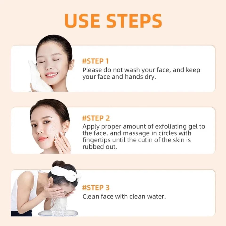 Gel exfoliant orange 50g, exfoliant, mort, élimination, nettoyage en profondeur, longue durée, hydratation, nettoie les pores, sûr pour tout le corps