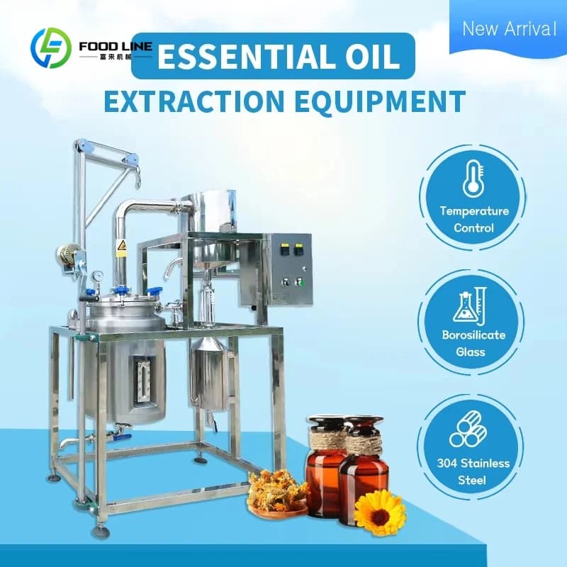 Nouvelle Machine d'extraction d'huile essentielle de 10 à 200 litres de distillation de vapeur