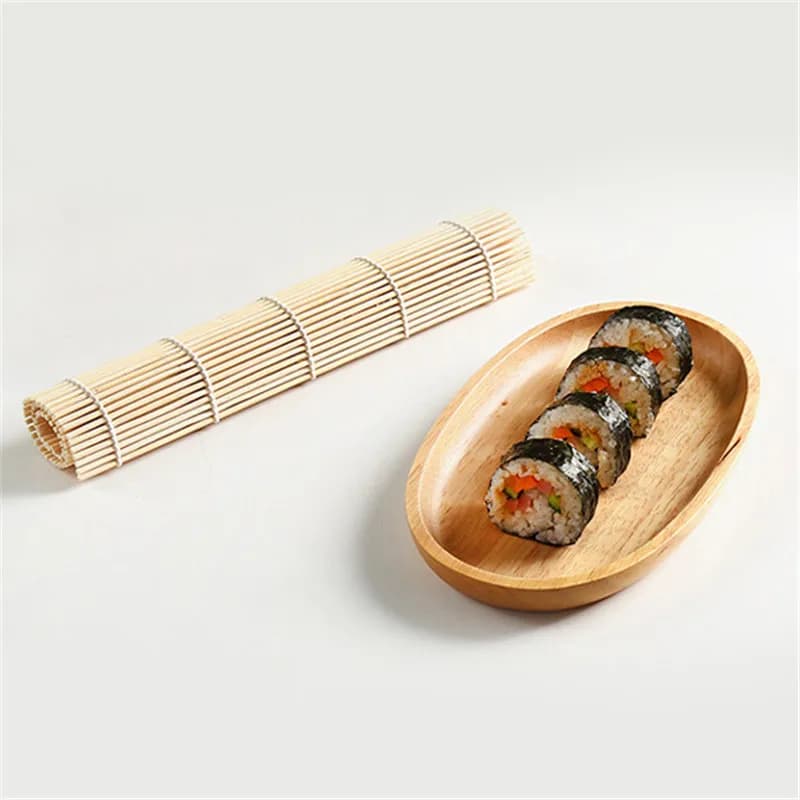 Kit de Fabrication de Sushi en Bambou : Moule à Rouleaux de Riz, Rouleau de Cuisine DIY, Spatule à Riz, Tapis à Sushi, Épandeur