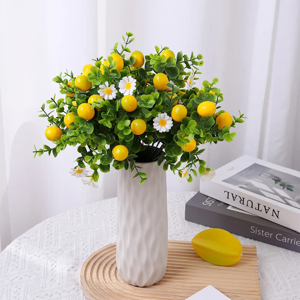Branche de fleurs artificielles en eucalyptus citronné de 30 cm pour la décoration de la maison, la décoration de mariage, les décorations de jardin extérieur, les bouquets