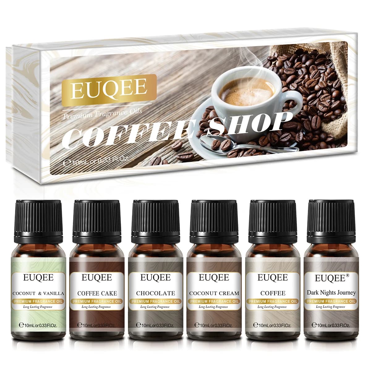 EUQEE-Coffret cadeau d'huile aromatique pour humidificateur, ensemble de chateau parfumé, diffuseur de bougies, désodorisant exécutif Regina, 10ml, 6 pièces
