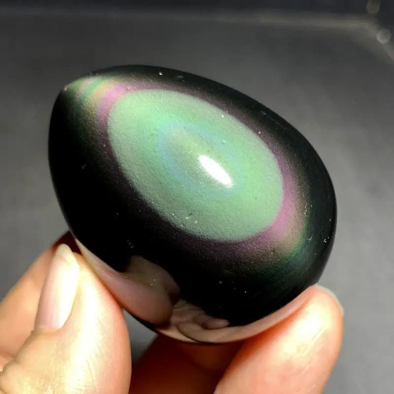 Pierres Précieuses en Obsidienne Noire Arc-en-ciel Naturelle, emoufs Feng Shui, Massage de Guérison pour la Décoration de la Maison, Charbon Reiki