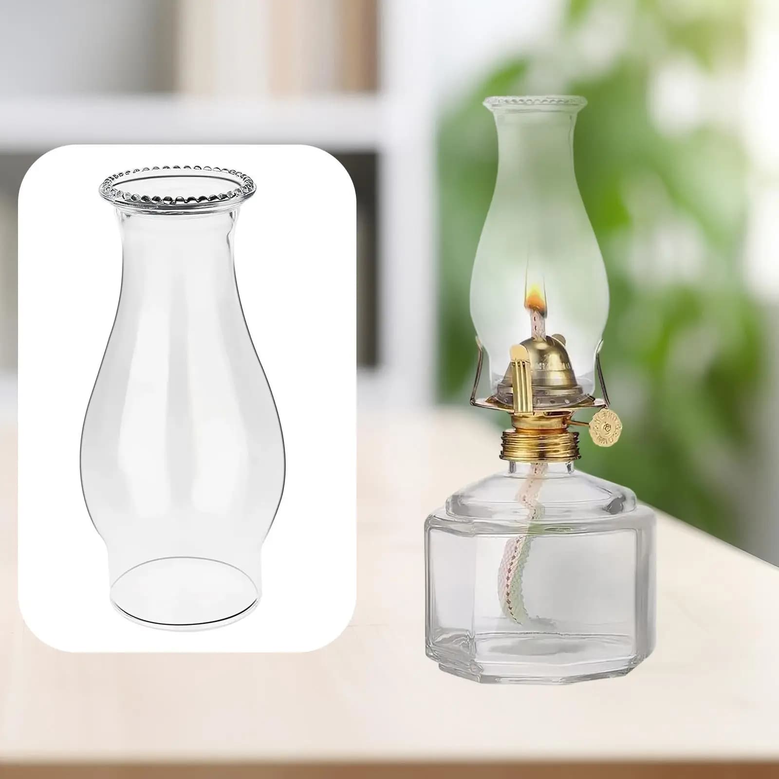Abat-jour en verre pour lampe à huile