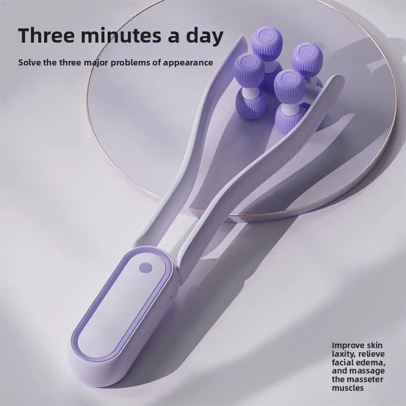 Masseur facial à rouleaux portable multifonctionnel favorisant l'absorption des produits