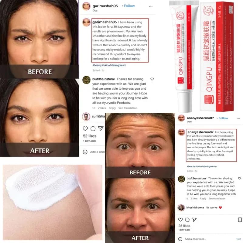 Crème anti-rides instantanée pour le visage