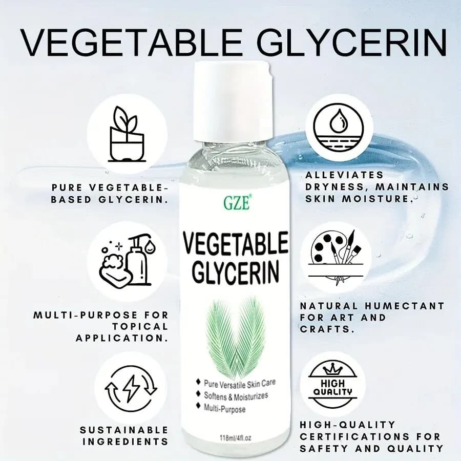 Glycérine végétale, 100 % pure, soin polyvalent pour la peau, adoucissant et hydratant, soins pour la peau multi-usages et polyvalents